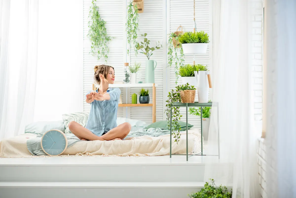 le piante possono anche essere posizionate in camera da letto